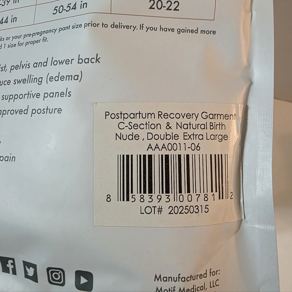 Motif Postpartum Recovery Support Garment NWT - Picture 10 of 11
